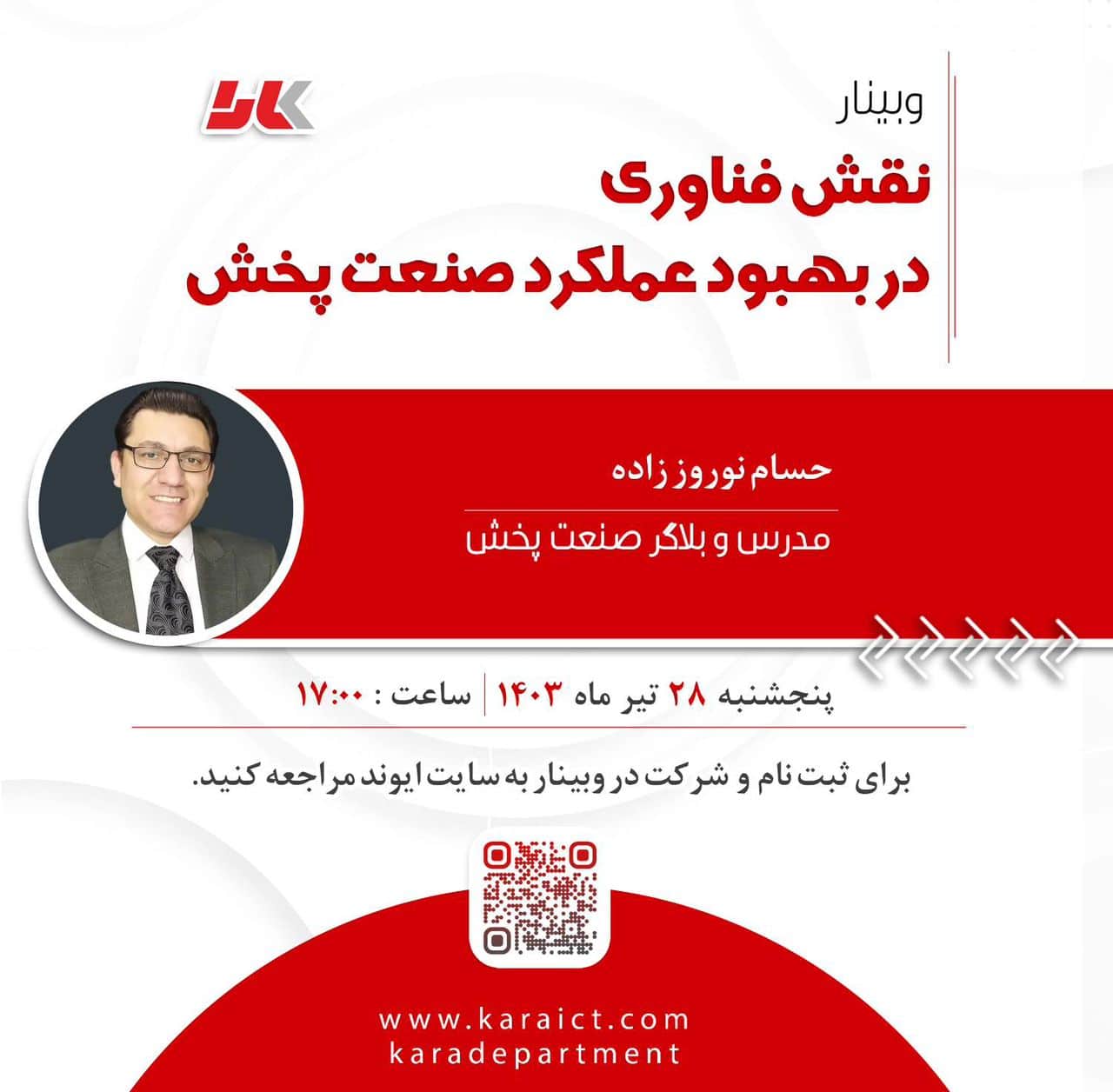 پوستر وبینار نقش فناوری در بهبود عملکرد صنعت پخش