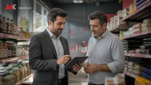 استفاده ویزیتور فروش از نرم افزار سفارش گیری هنگام مراجعه به مشتری