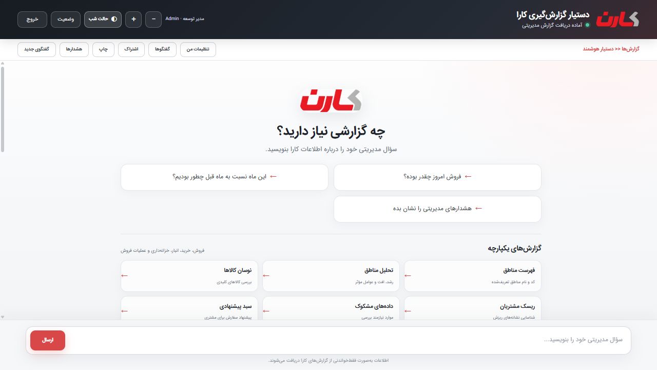 محیط هوش مصنوعی کارا کارن